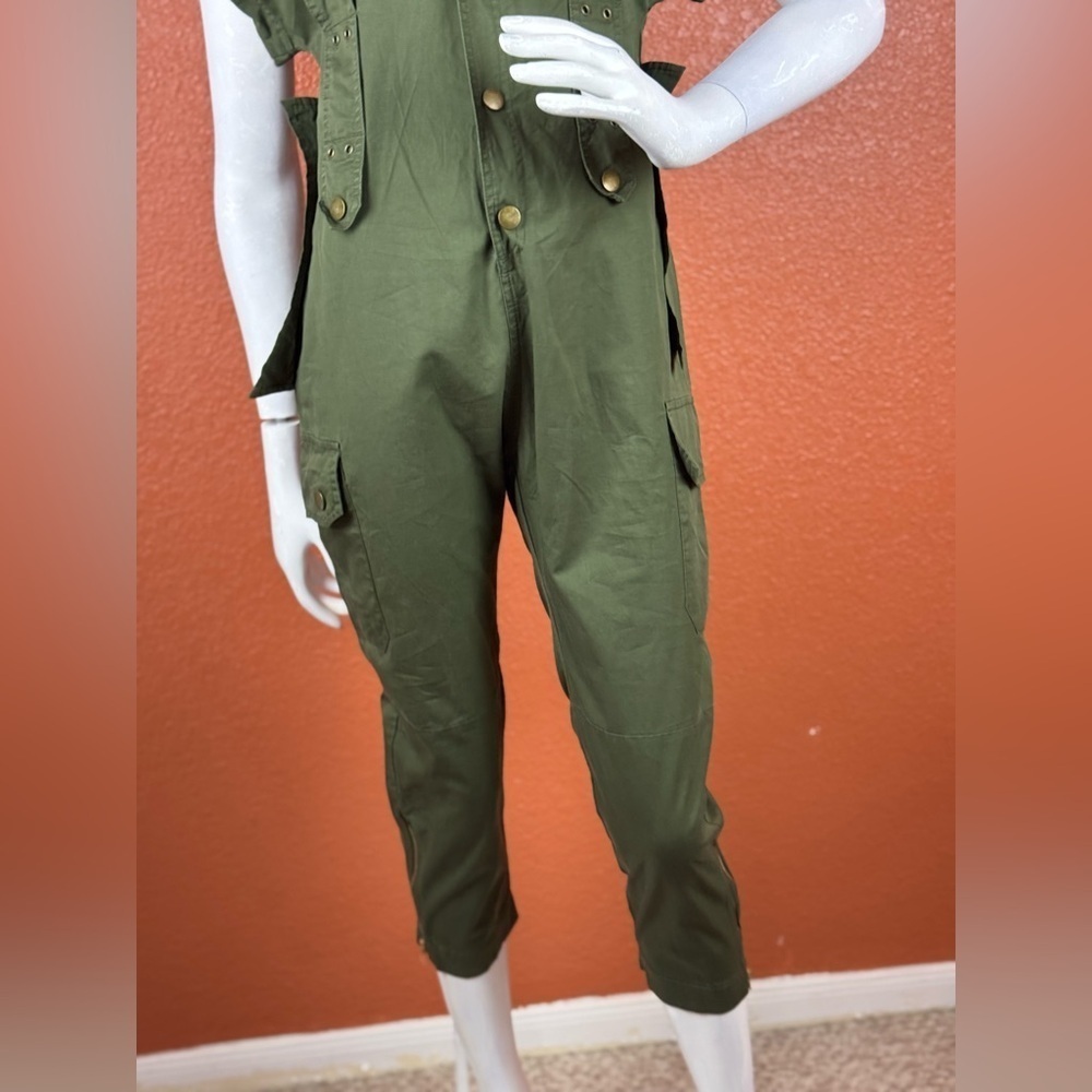 LAtiste Oversize Mint Green Utility Jumpsuit Button-Front Pockets S Small A3 - Picture 4 of 16